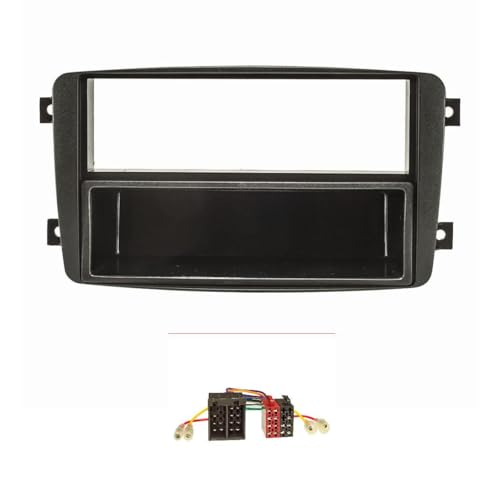 tomzz Audio 2434-007 Cache-Radio Compatible avec Mercedes Classe C W203 S203 CL203 CLK C209 A209 Viano Vito Noir avec Adaptateur Radio ISO