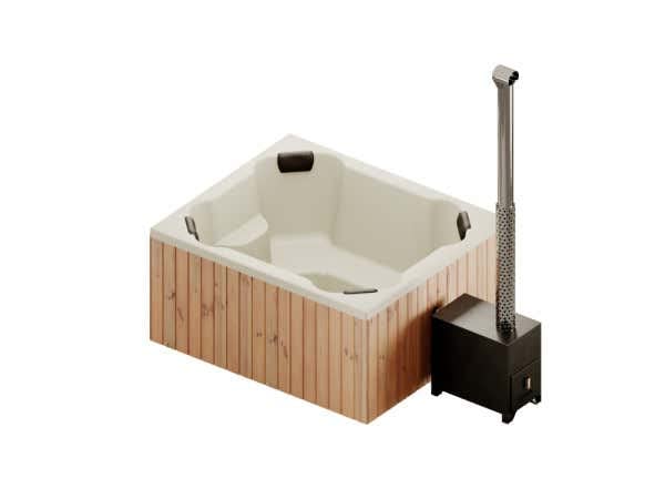 Finntherm Holz Badefass Oslo aus Thermoholz, Hot Tub 170 x 200 cm, 8...