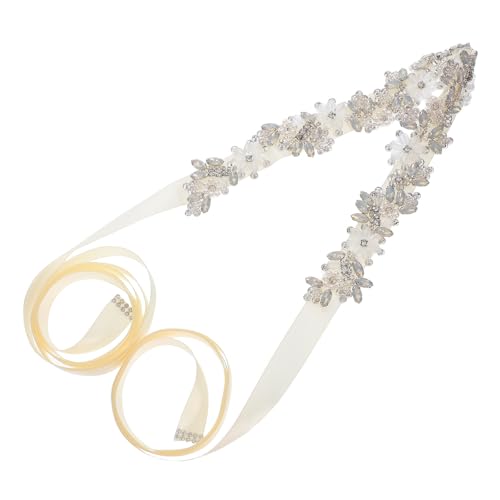 Artibetter Cinturón Enjoyado para Vestido de Novia con Cristales Brillantes y Perlas Decorativas, Faja Nupcial Ajustable para Ocasiones de Boda Elegantes