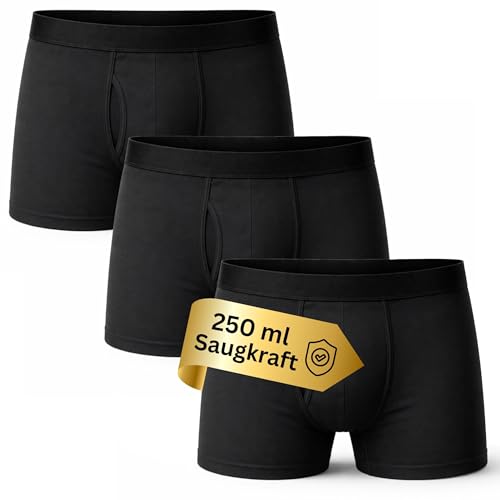Alpenstern Inkontinenz Pants Männer I waschbare Windeln für Erwachsene I wiederverwendbare Unterhosen aus Baumwolle I Boxershorts Windelhosen Blasenschwäche Einlagen dry wear (XL)