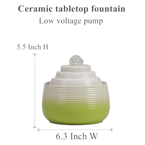Fontaine décorative en céramique verte S091, le cadeau de table idéal - 4