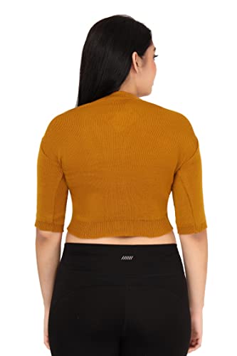 Image of Women Winter Wear V-Neck Half Sleeves Regular Fit Woollen Blouse