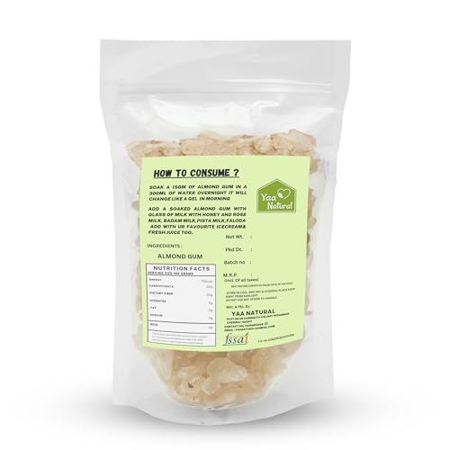 Image of Yaa Natural Almond Gum 250gm | Gond Katira | Badam Pisin | Badam Gum Body Cooling 100% Natural Quality Organic Gum (250g(Pack of 1)