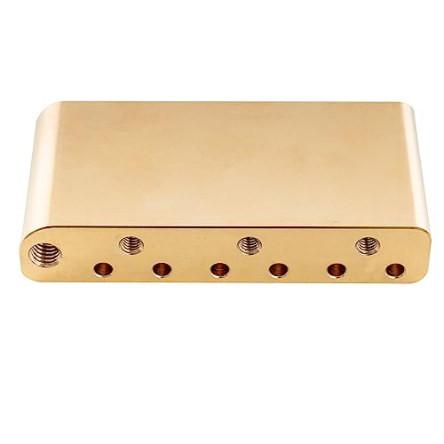 Musiclily Ultra 52.5mm(2-1/16 inch) String Spacing Full Solid Brass Short Tremolo Block for Indonesia made Squier Affinity and Bullet Series Electric Guitar Bridge - Image 4
