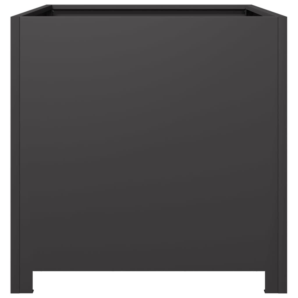 IKAYAA Jardinera Exterior 50 x 50 x 50 cm Arriate Cuadrado Metal Macetas Exterior Jardinera Cuadrada para Cultivo de Plantas en Exterior Patio Terraza Acero/Negro