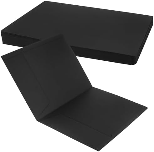 JEUIHAU 30 Pack A4 Kraft Paper File Folders, Black Presentation Folders ...