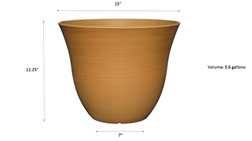 Classic-Home-and-Garden-Honeysuckle-Resin-Flower-Pot-Planter-Bamboo-Brown-15