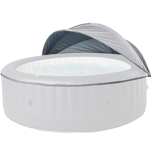 Miweba MSpa Sonnendach | Sonnensegel - Whirlpool Zubehör - UV- & Sichtschutz - Pool Überdachung - Pooldach wasserabweisend - Whirlpool Abdeckung - Pool Dach - Poolüberdachung - Poolzelt (Silber)