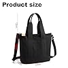 Shengxi Canvas Tasche damen, Große Kapazität Handtasche Canvas mit Reißverschluss, Multifunktion Lässig Handtasche geeignet für den Alltag Büro Schule Reisen und Einkaufen, Schwarz #2