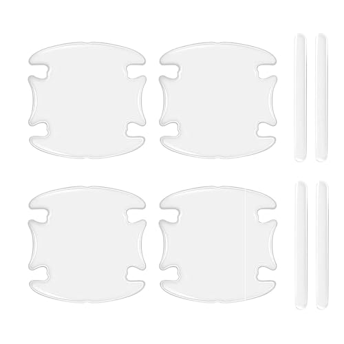 8PCS Car Door Handle Protector, Transparent Bumper Trim Guard Sticker, Waterproof Anti-Scratch Door Handle and Rear View Mirror Protection Film, Universal for Most Car
