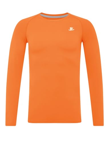 Image of DEVOROPA Youth Boys Compression Shirt Long /Short Sleeve Football Baseball Undershirt Quick Dry Kids Sports Baselayer Crewneck