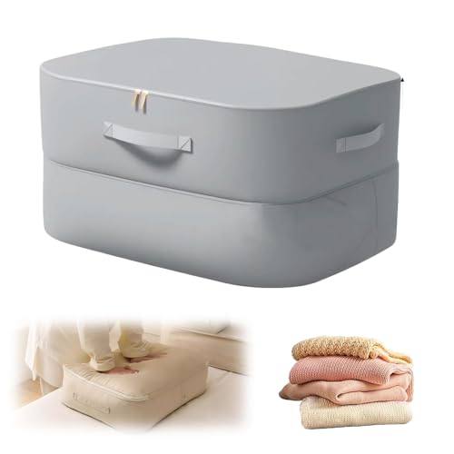 2026 New 3-Layer Ultra Space Saving Self Compression Organizer, Multifunctional Comforter Storage Bag for Comforters, Clothes, Blankets, Home Organization Must Haves (Gery, Large)