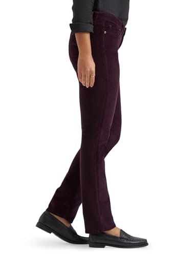 Lee Women's Legendary Mid Rise Straight Leg Jean, Deep Wine Cord2