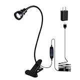 CeSunlight A9 LED Clip Desk Lamp (Black), Headboard Light with Strong Clamp, Bed Reading Light with 3000k-6500K Adjustable Color Temperature Options for Brighter Illumination