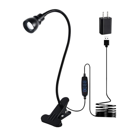 CeSunlight Zoomable Clip on Light, Clamp Reading Light for Dorm Bed Headboard, Dimmable Spotlight with 3 Color Temperature Options, 10 Dimmable Brightness Levels, Adjustable Beam Angle