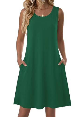 Image of Zeagoo Womens Summer Dress 2026 Sleeveless Casual A-Line Tshirt Sundresses