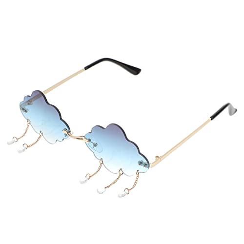 PRETYZOOM Frameless Sunglasses Cloud Shape Eyeglasses Summer Day Beach Party Hawaii Party Pool Party Supply