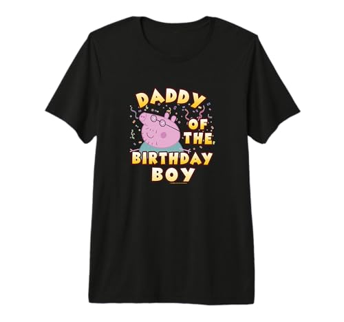 T-shirt Peppa Pig Daddy of the Birthday Boy en coton premium pour anniversaire de garçon