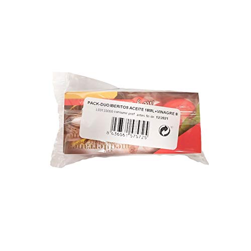 Iberitos Cubo 30 monodosis para ensalada: Vinagre, Aceite Virgen Extra, Sal