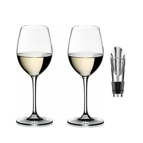 RiedelVinum Sauvignon Blanc/Dessertwine Glasses (2-Pack) with Wine Pourer Bundle (2 Items)
