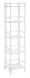 Convenience Concepts Xtra Storage 5 Tier Folding Metal Shelf, White