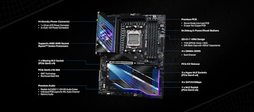 Image of ASRock Phantom Gaming X870E Nova WiFi Socket AM5 AMD Ryzen DDR5 DIMMs 8200 MHz 256 GB ATX Motherboard USB4