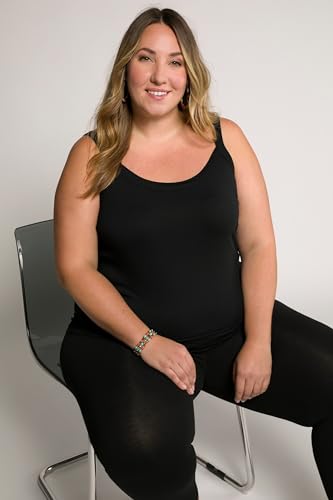 Ulla Popken Spaghetti-Top Magliette, Schwarz, 60-62 Donna - 7