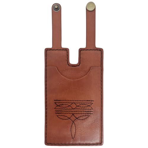 Leather Boot Wallet for Women Boot Credit Card Holder for Women Westem Boot Walet with Snap Strap Leather Boot Walet Small Waet with Snap Fastening (Brown Colour)