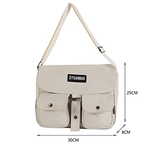 Bolsa carteiro Harajuku Japonesa Lona Coreana Homens Mulheres Estudantes Universitários Bolsos, Bran