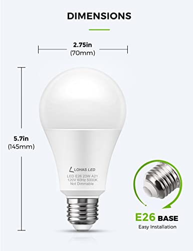 L Lohas Led FJ-XP01603E26-2(NEW) Lohas Super Bright White Led Light Bulb, A21 23W(150-200Watt Equivalent), 2500 High Lumen thumb #1