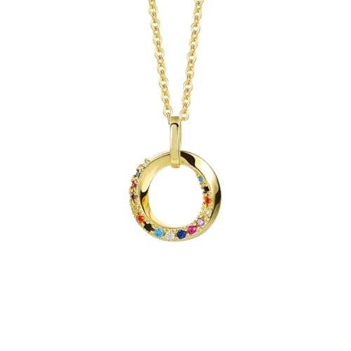 Collier ras du cou argent 925 femme avec pendentif géométrique rond en zircon
