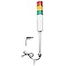 Signaworks LED 3 Stack Tower Light 120 VAC, Steady and Flashing, Red/Amber/Green - Andon Tower Light, 10 Inch Threaded Pole, Nuts and Right-Angle Bracket Only - Pre-Wired & Pre-Assembled