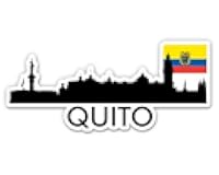Squiddy Quito Ecuador City Skyline Country Flag - Vinyl Sticker Decal for Phone, Laptop, Water Bottle (4