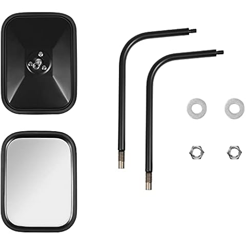 Doors off Trail Mirrors Rectangular Adjustable Rear View Mirrors fit for 2018-2021 Jeep Wrangler JL Rubicon Sahara Sports Sport Gladiator 2-Door & 4-Door (1 Pair) Cover