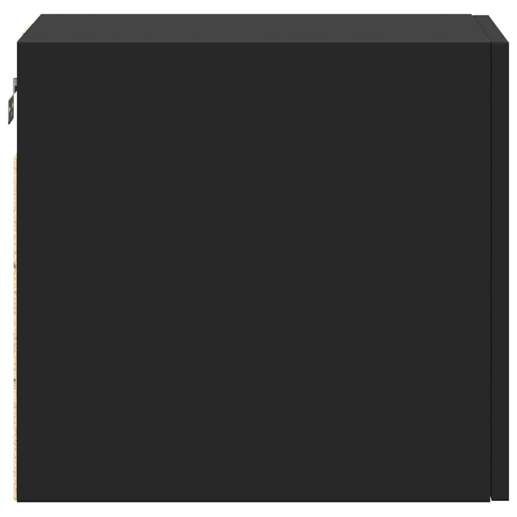 Mobiletto Pensile da Parete Nero 30x42,5x40 cm Legno Multistrato