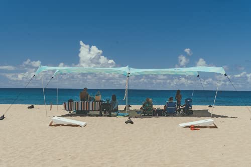 Image of Neso Party Tent, 8 Ft Height, 11X22 Ft, 23 Pounds, Canopy Event Tent for On and Off The Beach (Aqua Fronds)