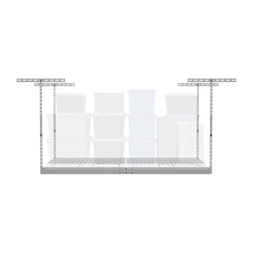 MonsterRax 4x6 Overhead Garage Storage Rack, Gray, 24"-45" Height