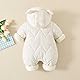 JiAmy Baby Schneeanzug, Baby Jungen Mädchen Winter Overall Strampler Neugeborenes Schneeoverall Weiß 0-3 Monate