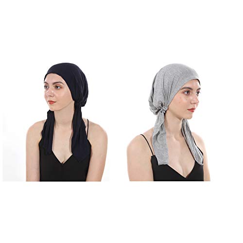 Women Head Scarf Soft Lycra Modal Cotton Turbans Chemo Caps Tied Bandana Head