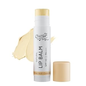 Chemist At Play’s Natural Lip Balm| Repairs Chapped Lips Brightens Dark Lips | 1% Kojic Acid| SPF 50 PA++++| For men and women| 4.5gm