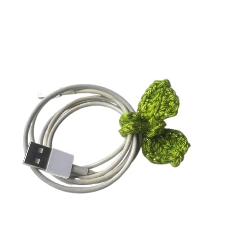 Handmade Crochet Leaf Sprout Cute Knitted Leaf Sprout Crochet Accessories Headphone Accessories for Bookworms, Headphone Accessory and Cable Tie (ASORTED) PACK-2-image-18
