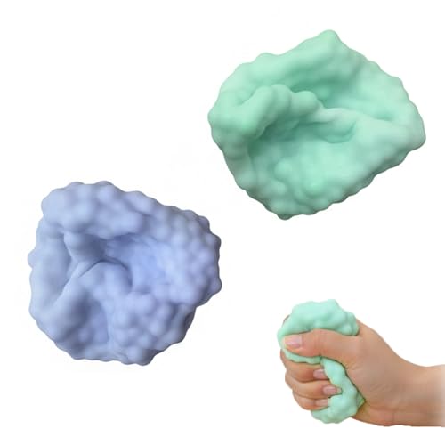Pelota Antiestres Adultos Niños Mano 2 Piezas Bola Antiestres, Squeeze Stress Ball, Pelotas Sensoriales, Juguetes Antiestres Squishy, Fidget Toy para Aliviar la Ansiedad, Fiesta, Cumpleaños Regalo