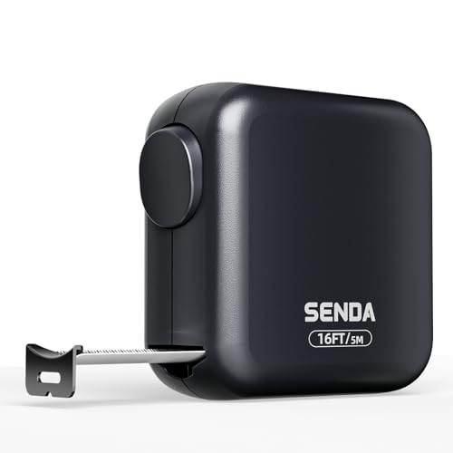 SENDATOOLS セルフロックテープメジャー 5m/16フィート コンパクトな正方形デザイン 高剛性 バッククリップなし 耐摩耗性 耐衝撃性 家庭用 DIY 産業用 (16フィート)