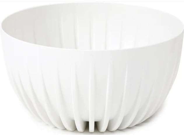 AP Supplies Mira Bowl Pot 240mm White – Modern Plant Pot with Insert & Drainage Hole with Plug, Decorative Indoor & Outdoor Planter