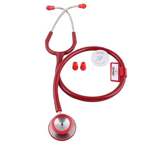 Image of Dr. Tech Classic II SS Stethoscope Heart Beat Monitoring Chest Piece Medical Instrument for Doctors, Nurses (Red)