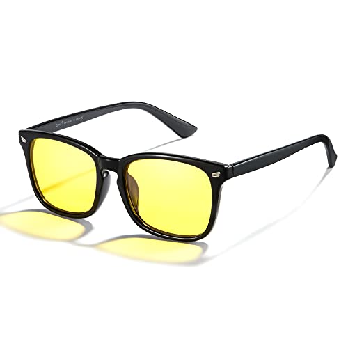 Image of Cyxus Blue Light Glasses Men Women Reduce Eye Strain UV400 Protection 8082 | Eye Protection,Classic Sqaure Frame,Ideal for Computer Screen Office Work Daily Wear