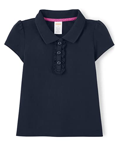 Gymboree Girls' and Toddler Short Sleeve Ruffle Polo Shirt Uniform