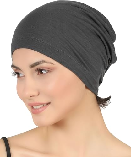 Deresina - Gorro de quimioterapia de bambú con joyas para mujer, turbante ultrasuave para pérdida de cabello, elegante gorro y forro de bufanda de ajuste seguro, Talla única