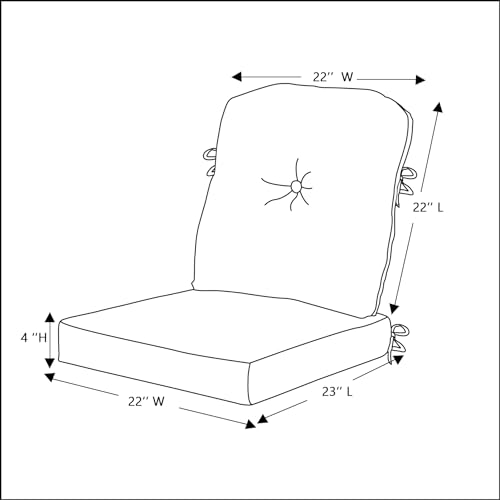 Image of QILLOWAY Outdoor Chair Cushion Set with Strings,Replacement Outdoor Cushions for Patio Furniture.(Beige)