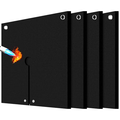 Relaxweex 4 Pack Welding Blanket Fireproof 12x12 Inch Heat Shield Welding Pad for Soldering Pipe, Flame Retardant Protective Mat for Plumbing, HVAC, Brazing Heat Shield for Torch, Flame Protector Pad